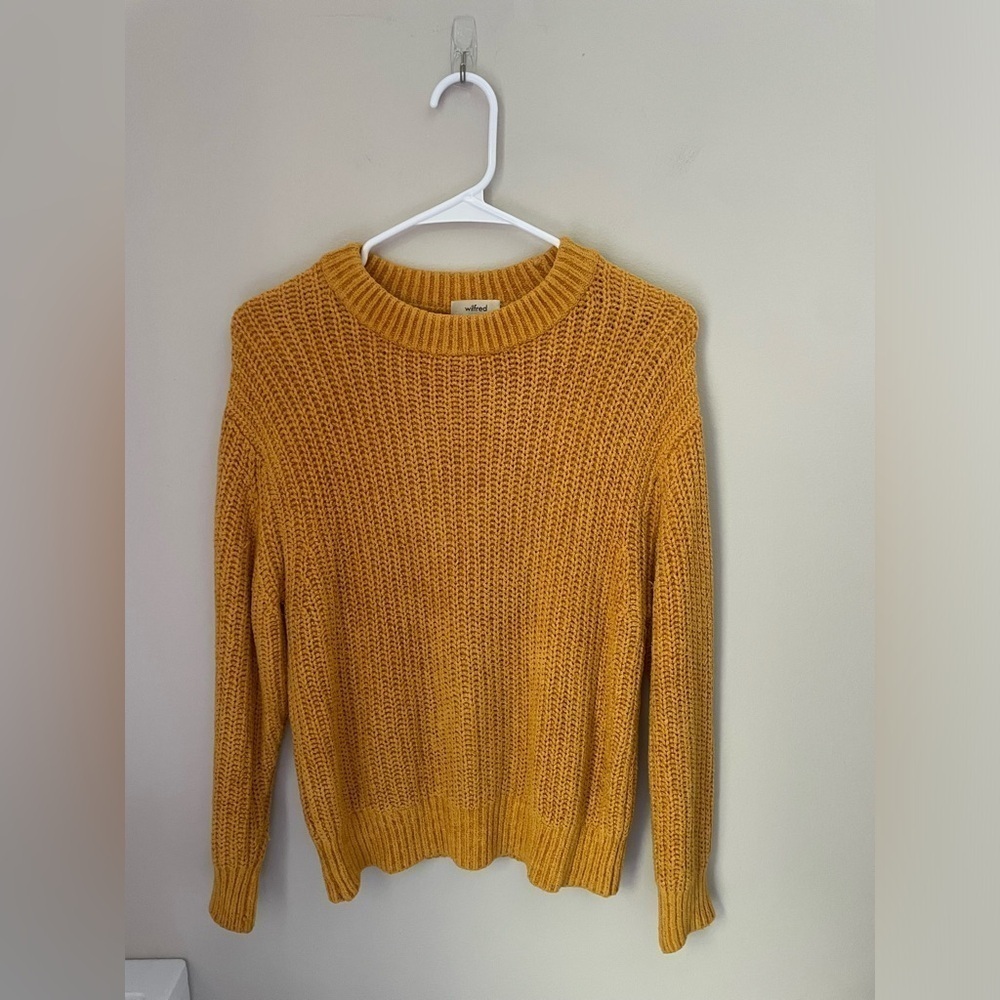 Aritzia Wilfred Chenille Marigold Knit Sweater Size X Small